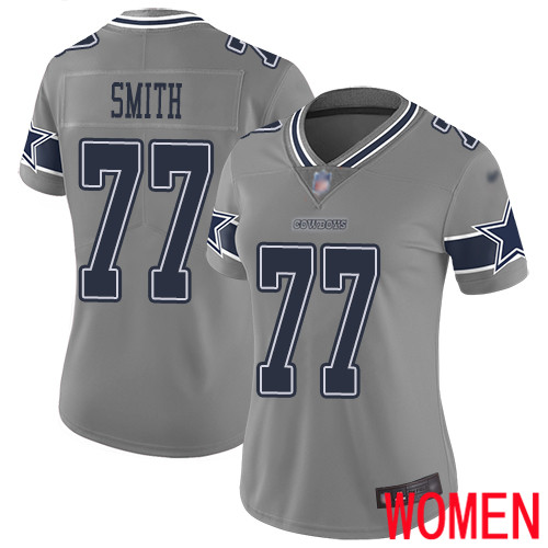 Women Dallas Cowboys Limited Gray Tyron Smith #77 Inverted Legend NFL Jersey